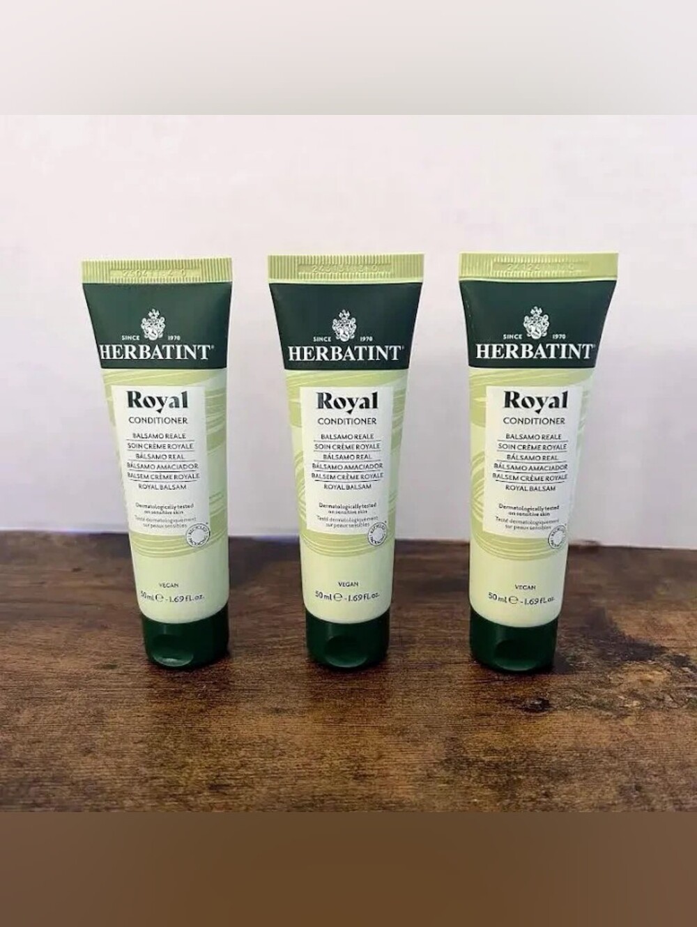 Travel size royal cream conditioners by Herbatint - SET OF 3 - Brand new